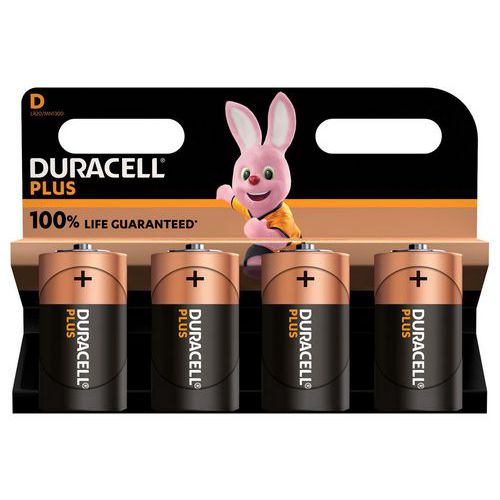 Alkali-Batterie D Plus 100 % - 2 oder 4 Stück - Duracell