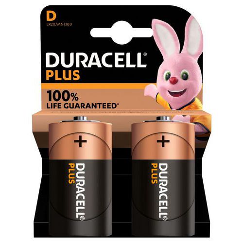 Alkali-Batterie D Plus 100% - 2 Stück - Duracell