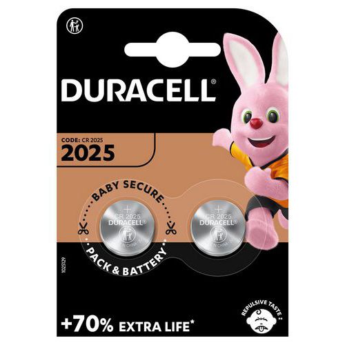 Lithium-Knopfzellen CR2025 - 2 Stück - Duracell