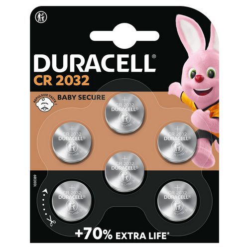 Lithium-Knopfzelle 2032 - 6 Stück - Duracell