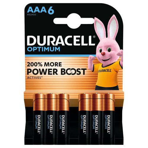 Alkali-Batterie Optimum AAA - 6 Stück - Duracell