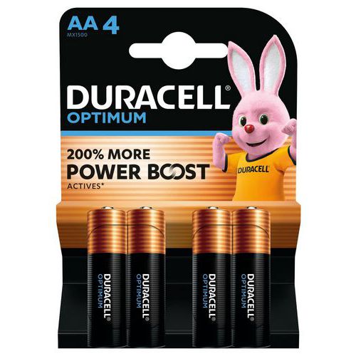 Alkali-Batterie Optimum AA - 4 Stück - Duracell