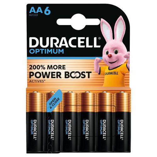 Alkali-Batterie Optimum AA - 6 Stück - Duracell