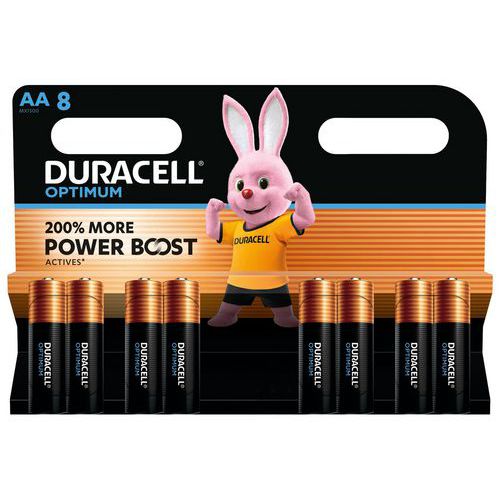 Alkali-Batterie Optimum AA - 8 Stück - Duracell
