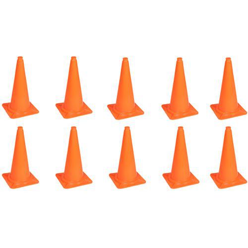 Set mit 10 Baustellenleitkegeln ohne reflektierende Streifen, 50 cm ‑ Manutan Expert