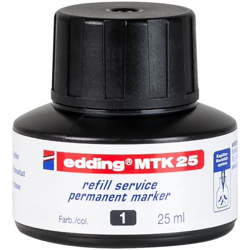 Tintennachfüllpackung für Permanent-Marker - schwarz - MTK25 - Edding