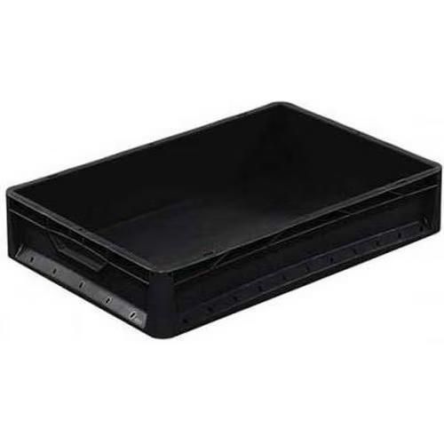 Schwarzer Euronorm-Behälter aus recyceltem Polypropylen -600 x 400 mm - Bekuplast