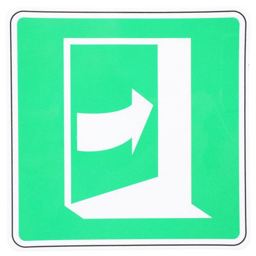 Fluchtwegschild Tür öffnet rechts, selbstklebend - Manutan Expert