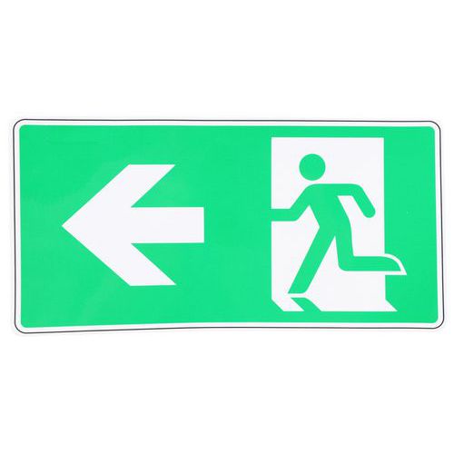 Fluchtwegschild Notausgang Pfeil nach links, selbstklebend - Manutan Expert
