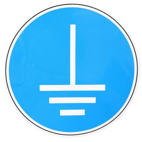 Gebotsschild - Erdung - Aluminium ‑ 100 mm ‑ Manutan Expert