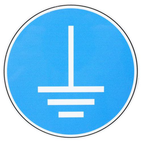 Gebotsschild - Erdung - Aluminium ‑ 120 mm ‑ Manutan Expert