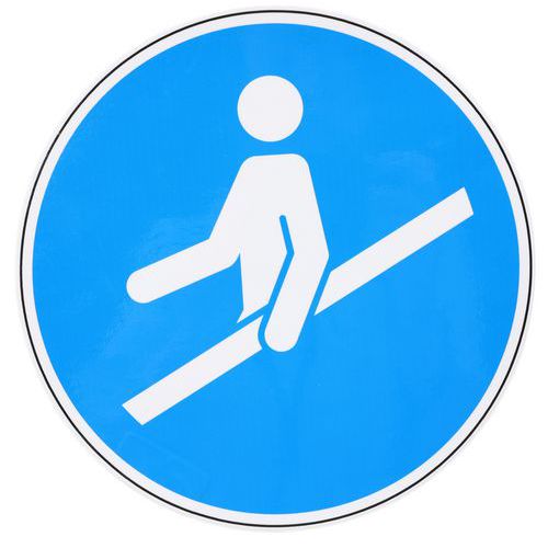 Gebotsschild - Handlauf benutzen - Selbstklebend