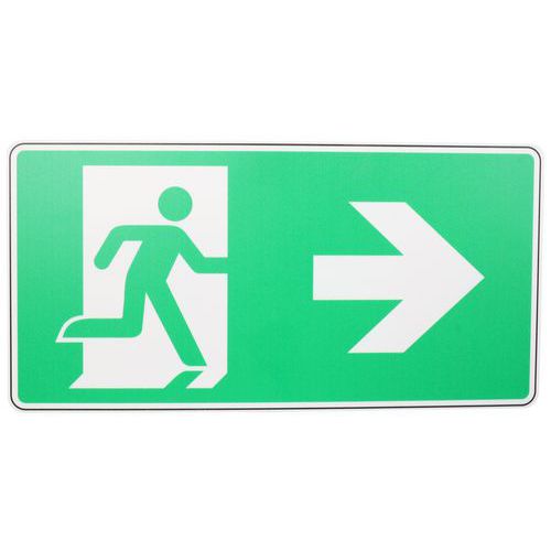 Schild - Notausgang Pfeil nach rechts - PVC - Manutan Expert