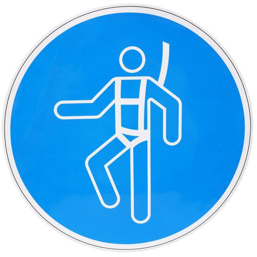 Gebotsschild - Sicherheitsgeschirr vorgeschrieben - Selbstklebend