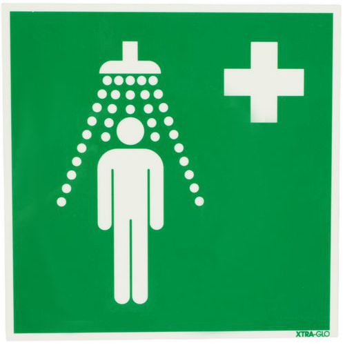 Photolumineszierendes Schild - Sicherheitsdusche - Schild