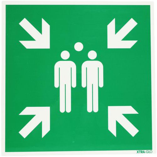 Photolumineszierendes Schild - Sammelplatz - Schild