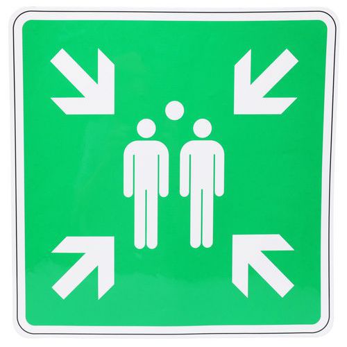 Fluchtwegschild Sammelstelle, selbstklebend - Manutan Expert