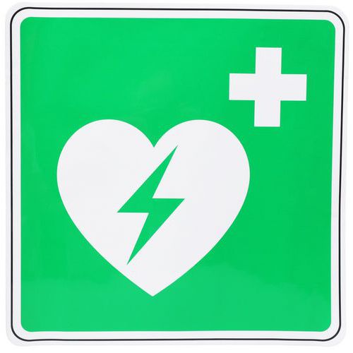 Schild Automatisierter externer Defibrillator, selbstklebend - Manutan Expert