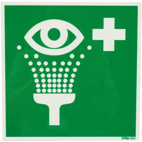 Hinweisschild, nachleuchtend - „Augendusche“ - starr