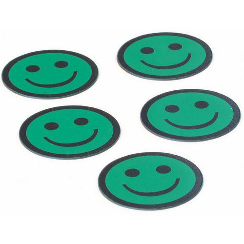 Satz mit 5 grünen Magneten mit Symbol „Gesicht“ - Smit Visual