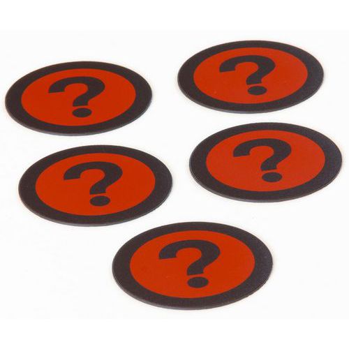 Roter Magnet mit Symbol „Fragezeichen“, 5 Stück - Smit Visual