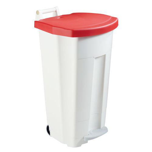 Fahrbarer Abfallbehälter mit Pedal - 90 l