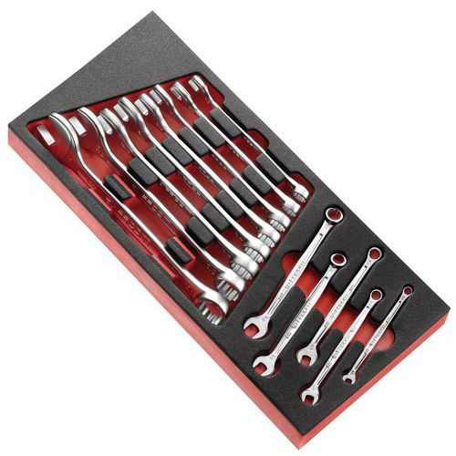 Schaumstoff-Modul mit 13 Ring-Maulschlüsseln, Zoll