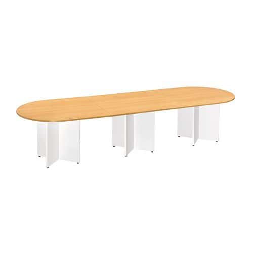Ovaler modularer Tisch - Halboval - Fußkreuz