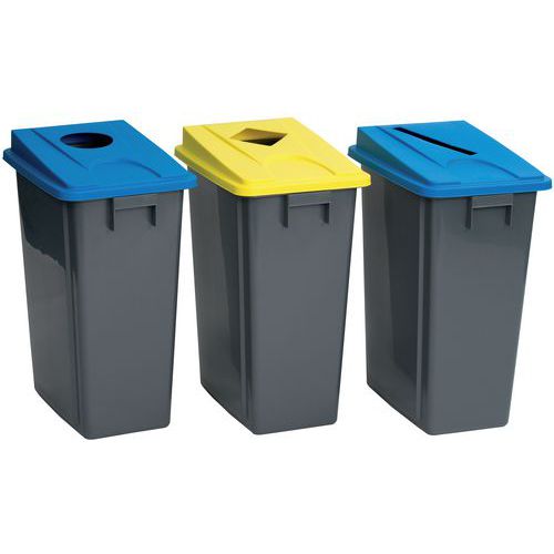 Abfallbehälter für Mülltrennung 60 oder 80 L mit Deckel - Manutan Expert