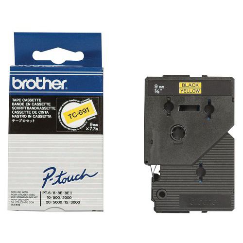 Schriftbandkassette für Etikettiergeräte Brother - Breite 9 mm