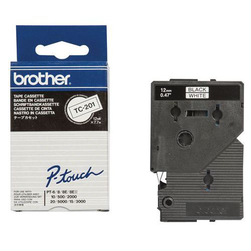 Schriftbandkassette für Etikettiergeräte Brother - Breite 12 mm