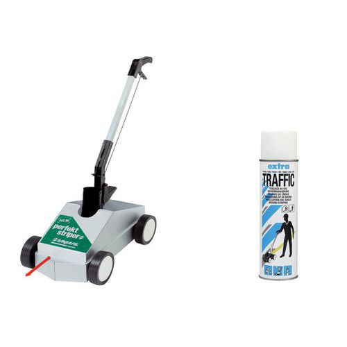 Linienmarkierungsmaschine Perfekt Striper® + 1 Spray Traffic extra weiß - Ampère
