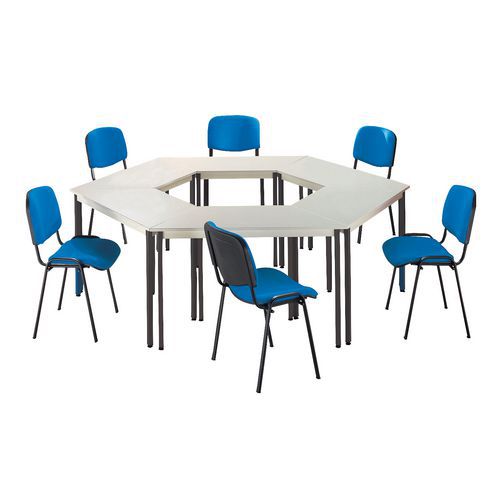 Konferenztisch-Set mit 6 Tischen und 6 Stühlen