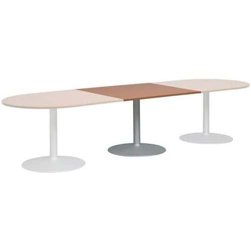 Tischverlängerung für modularen, ovalen Tisch - glockenförmiger Fuß