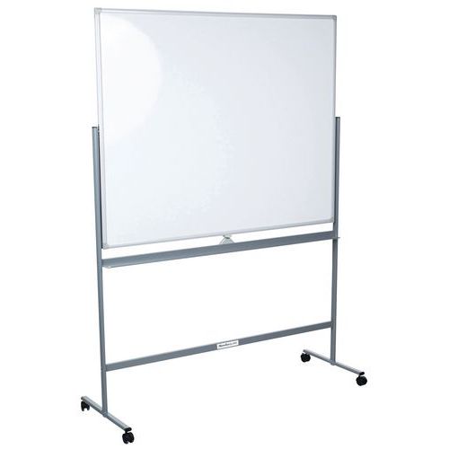 Whiteboard, magnetisch lackiert, mobil und umdrehbar - Manutan Expert