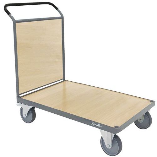 Wagen mit Holzverkleidung - 1 Schiebebügel - Tragkraft 500 kg - Manutan Wagen mit Holzverkleidung - 1 Schiebebügel - Tragkraft 500 kg - Manutan