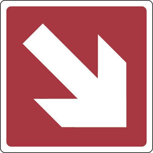 Brandschutz-Schild - Richtungspfeil in oberer rechter Ecke - selbstklebend