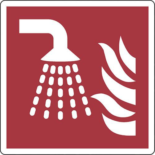 Brandschutz-Schild - Brandbekämpfung durch Wassernebel - Aluminium