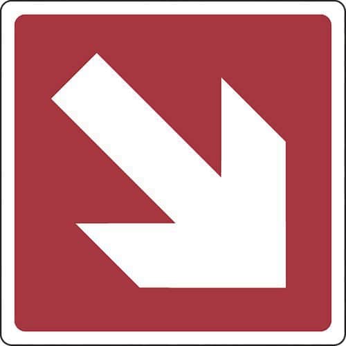 Brandschutz-Schild - Richtungspfeil in oberer rechter Ecke - Aluminium