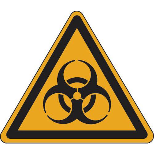 Warnschild - Biogefährdung - selbstklebend