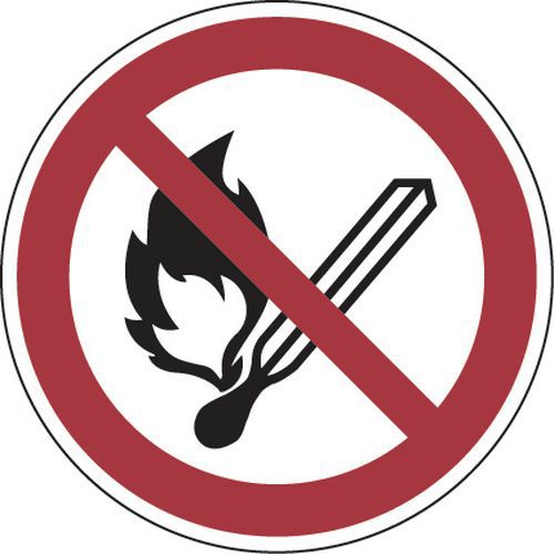 Verbotsschild - Offenes Feuer verboten - selbstklebend Verbotsschild - Offenes Feuer verboten - selbstklebend