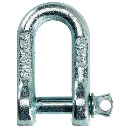 Gerader Schäkel aus verzinktem Stahl - Traglast 100 bis 2500 kg