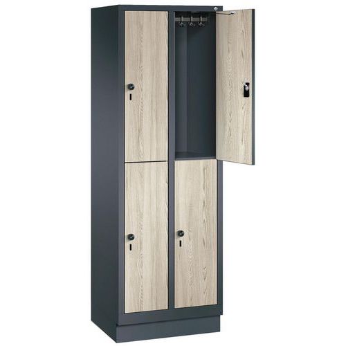 Holzspind Évolo II mit 4 bis 8 Hängefächern - 2 bis 4 Säulen, Breite 300 mm - CP