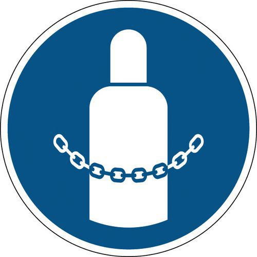 Gebotsschild - Gasflaschen sichern - steif
