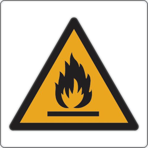 Warnschild - Feuergefährliche Stoffe - Aluminium