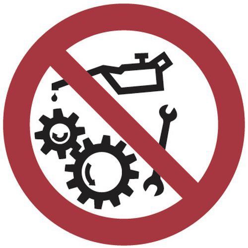 Verbotsschild - Nicht auf laufender Maschine arbeiten - Aluminium