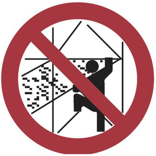 Verbotsschild - Nur innerhalb des Gerüstes aufsteigen - Aluminium Verbotsschild - Nur innerhalb des Gerüstes aufsteigen - Aluminium