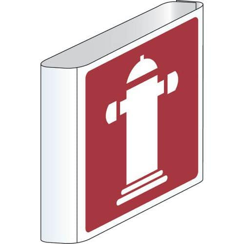 Brandschutzschild - Feuerwehrzufahrt (Fahnenschild) - Aluminium