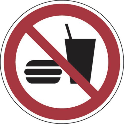 Verbotsschild - Kein Essen und Trinken - Aluminium RUND
