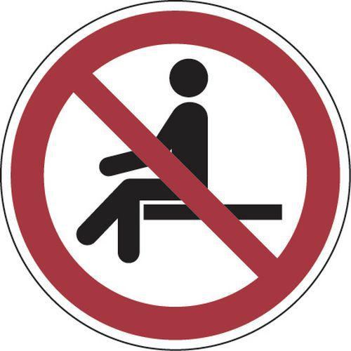 Verbotsschild - Sitzen verboten - Aluminium RUND